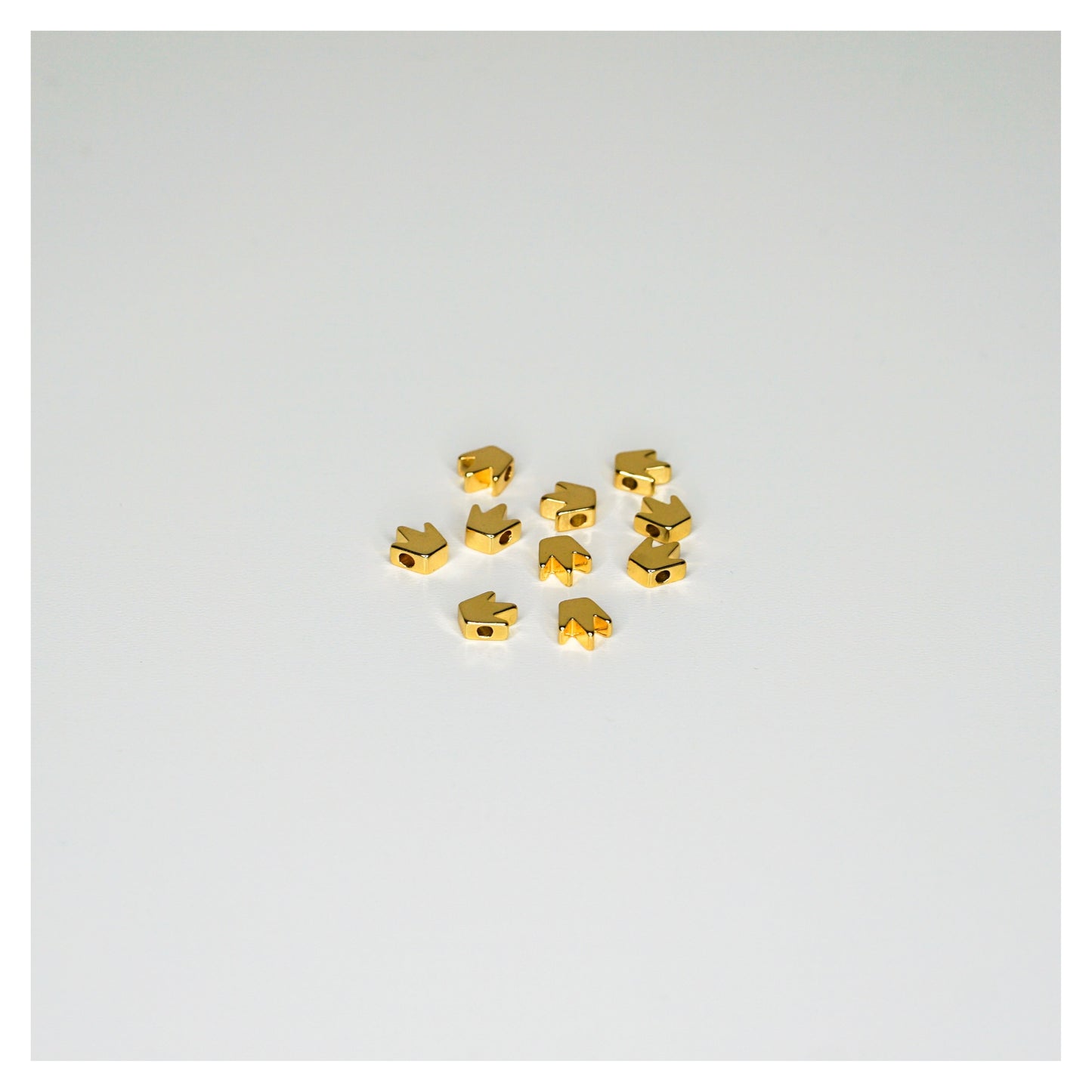 1.4mm Brass Crown Loc Beads - 10 Pieces