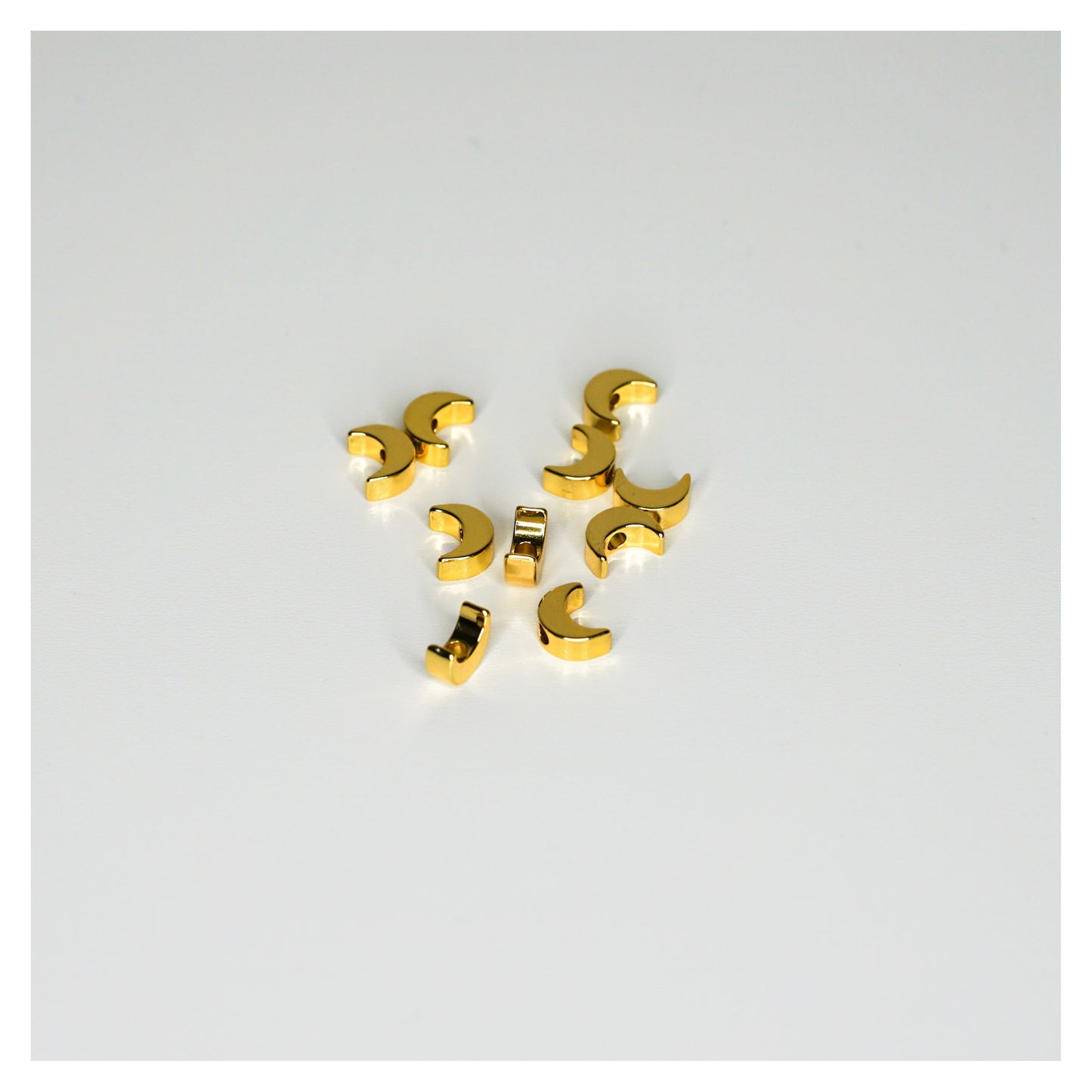 1.8mm Brass Moon Loc Beads - 10 Pieces