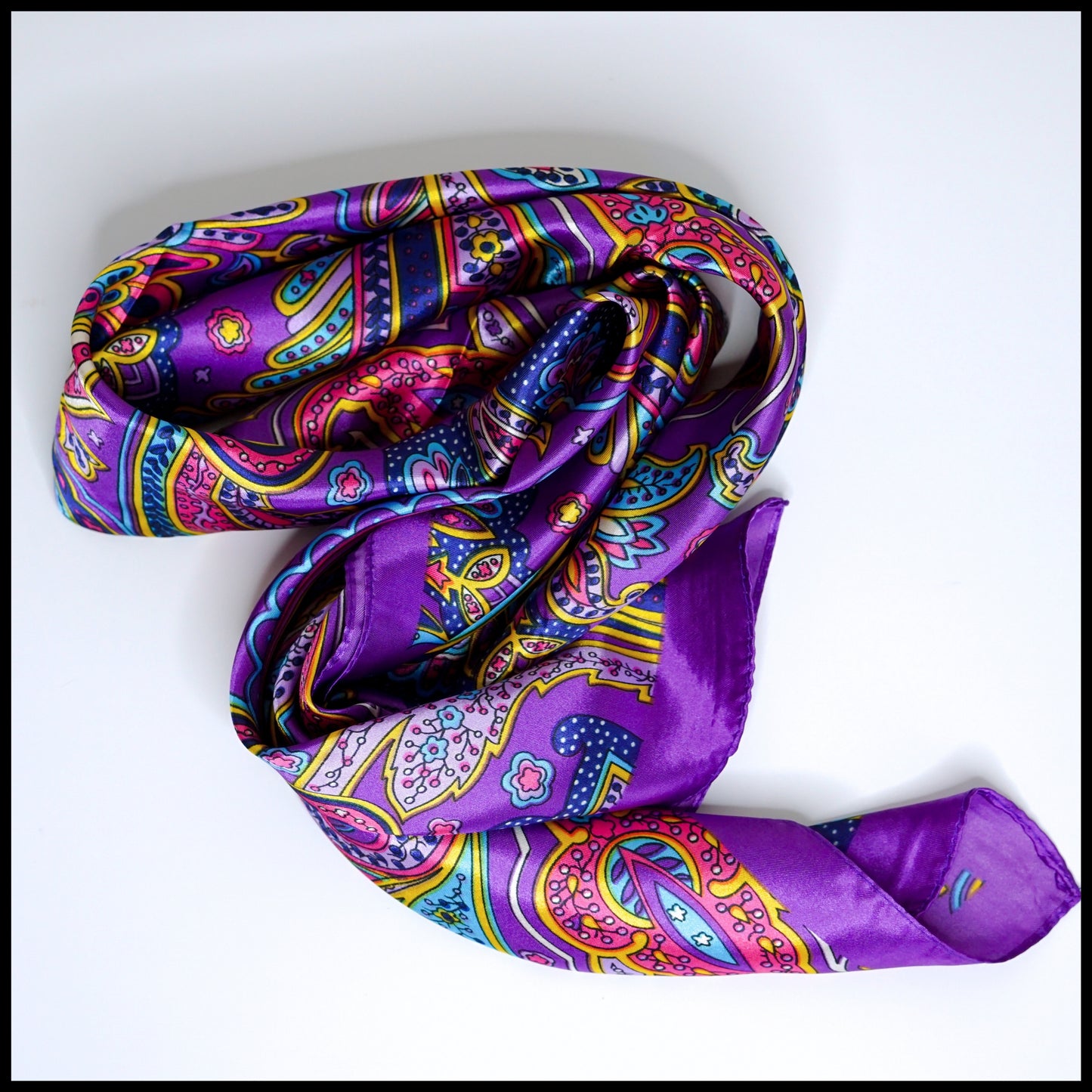 Paisley Print Satin Scarf - 1pc