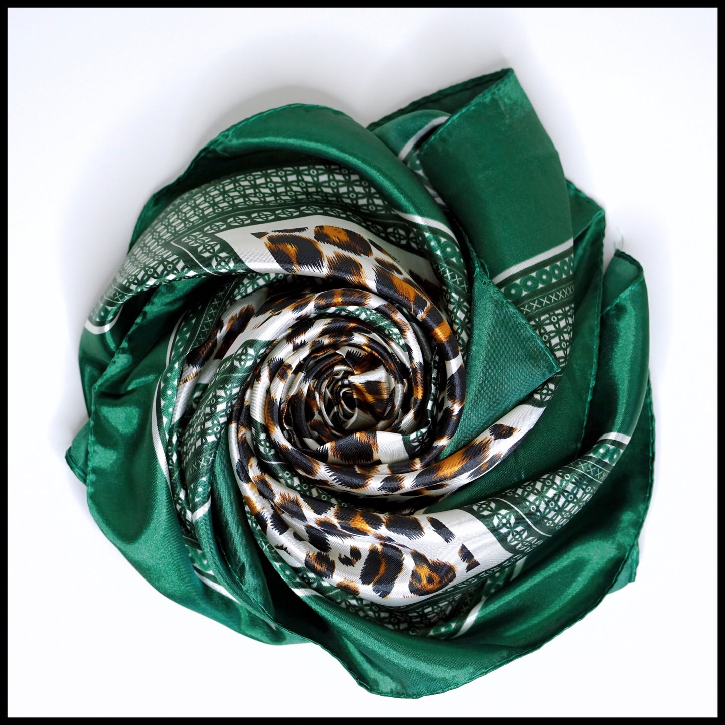 Leopard Print Satin Scarf - 1pc