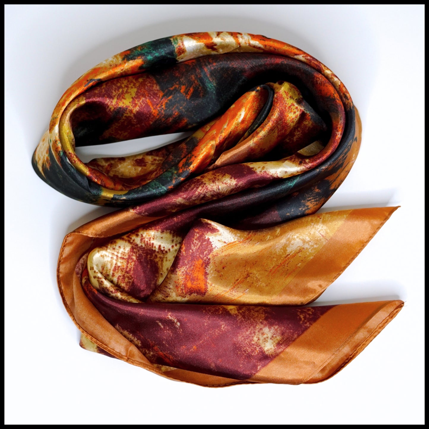 Floral Print Satin Scarf - 1pc