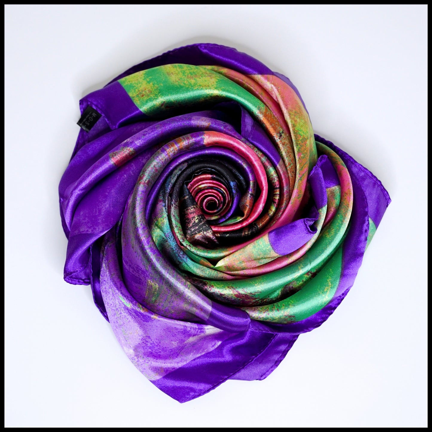 Floral Print Satin Scarf - 1pc