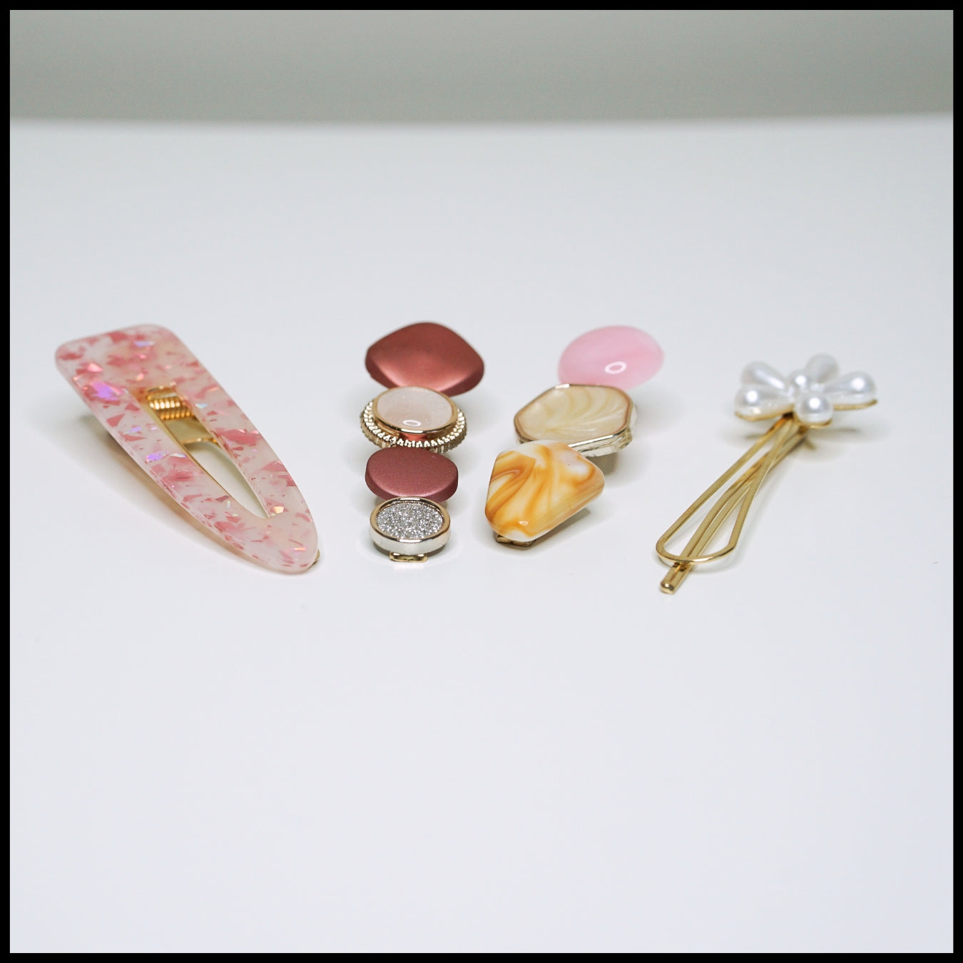 Pink & Pearl 4pcs Hair Clips